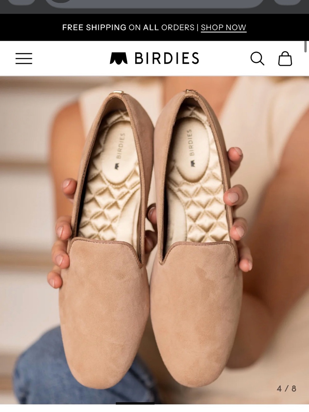Birdies Taupe Suede Slip-On Loafers